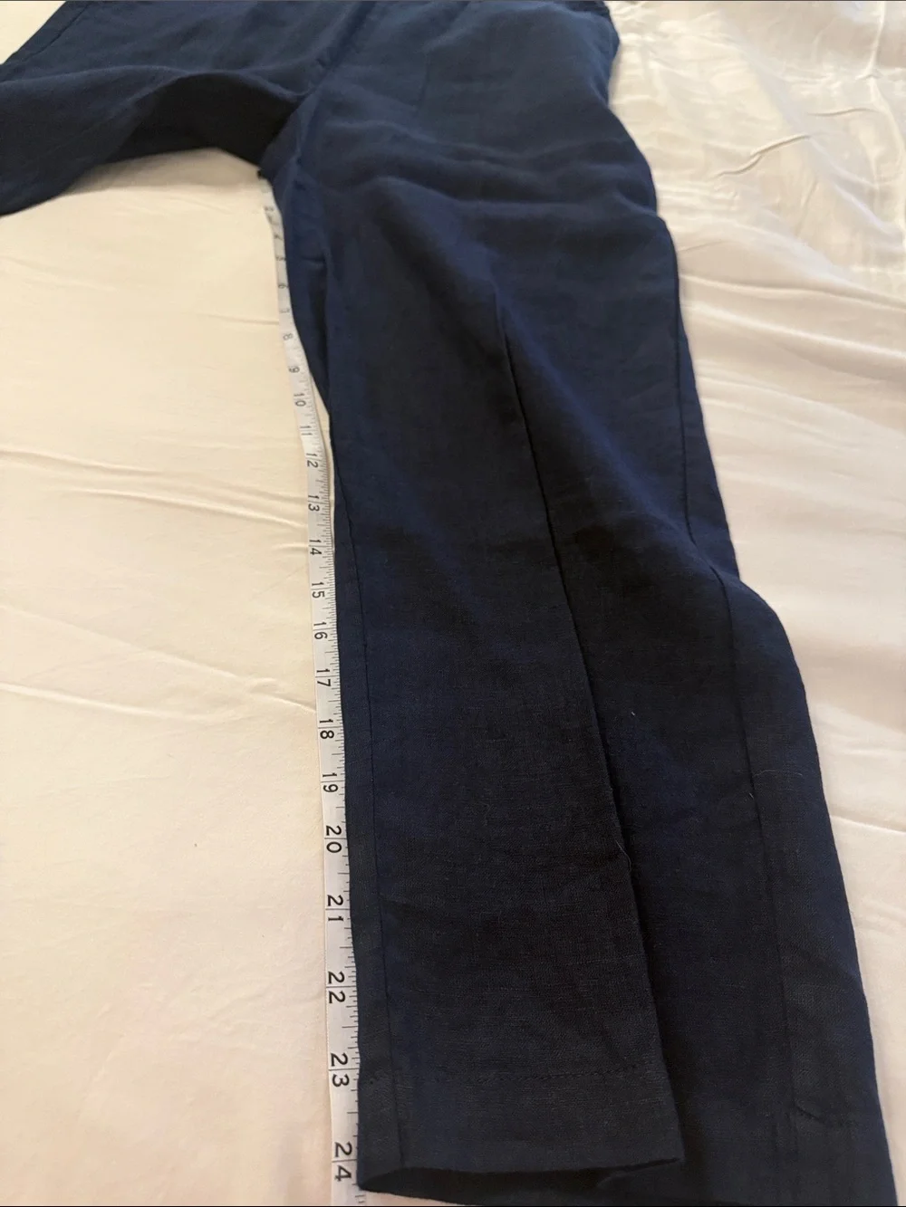 NWOT Quince Deep Navy Linen Pants with Side Pockets & One Back Pocket Small #333